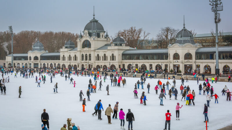 Prime Tours luxury travel destinations Sports, Ski and Adventure Tours Hungary Budapest – Ice Skating at City Park Photo by e55evu on iStock